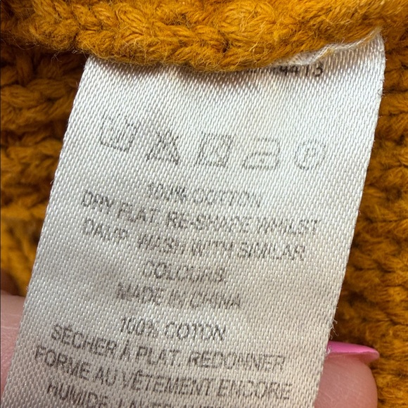 French Connection Luna Mozart Amber Waffle Knit 100% Cotton Sweater Sz M - Picture 16 of 16
